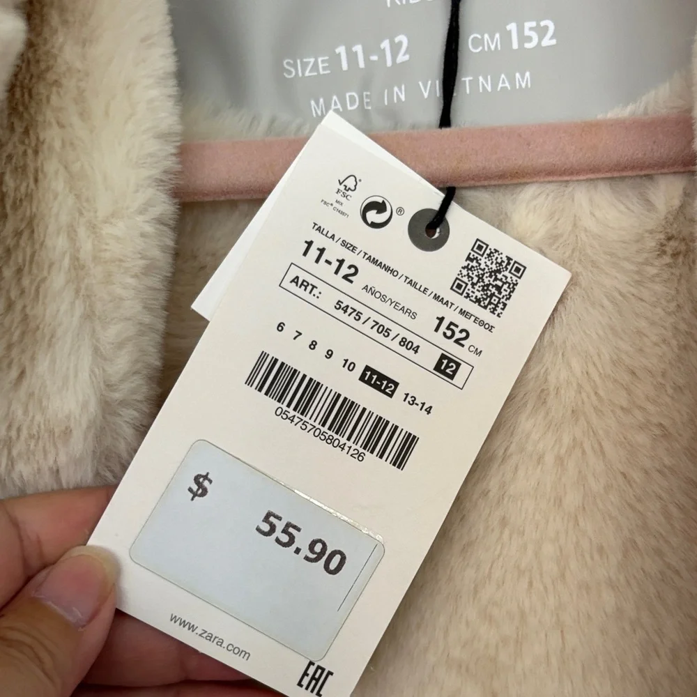 ZARA Cream Faux-Fur Lined Teddy Jacket - Picture 2 of 10